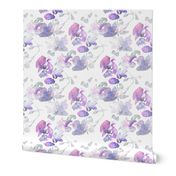 Modern Abstract orchid flower / purple and white