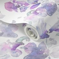 Modern Abstract orchid flower / purple and white