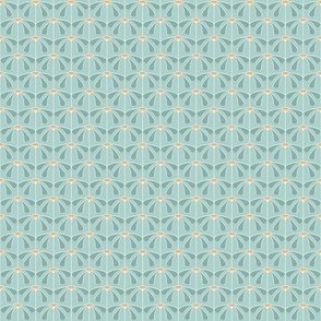 Daisy Field-Seaside-Floral-Flowers-Teal Green-Small