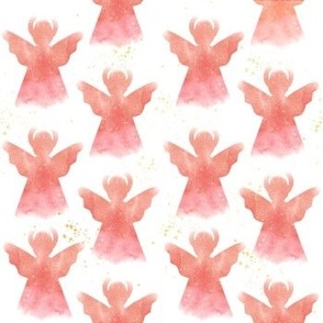 Cookie Cutter Angels in Watercolor / Red Christmas Kids