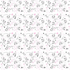 Kawaii Panda Hearts Cute Girly Pink