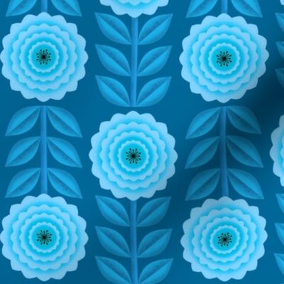 Retro Blooms - blue