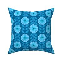 Retro Blooms - blue