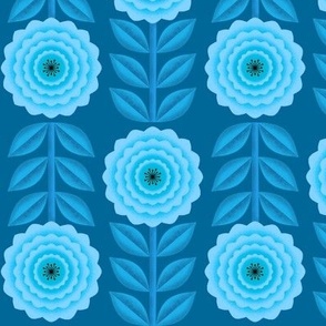 Retro Blooms - blue