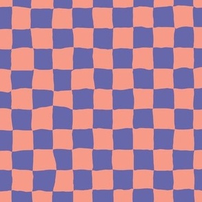 Roller Rink Checkerboard - Very Peri & Light Orange