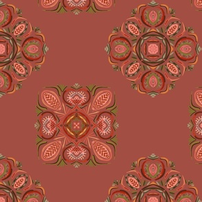 Boho blooms on terracotta 