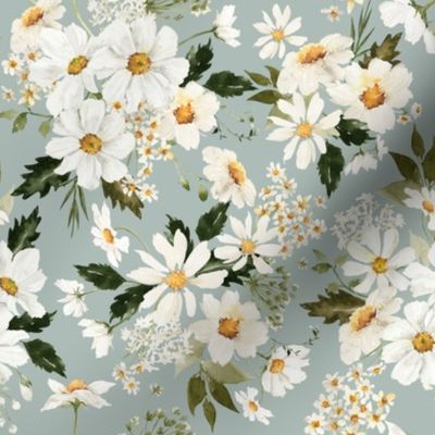 Daisy Floral / Powder Ash