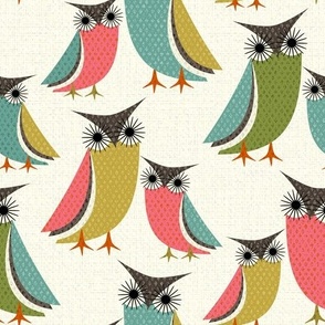 Retro Owls and Owlets - Med