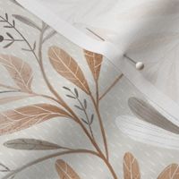 Beige and grey warm neutral botanicals | large