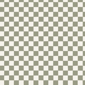 Small // retro checker checkerboard in sage green tea