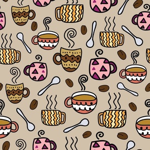 Cute coffee cup doodles