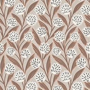 Climbing Vines Floral Botanical | Small Scale | Neutral Earth Tones