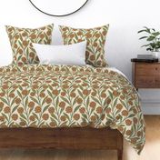 Climbing Vines Floral Botanical | Large Scale | Earthy Tan & Green