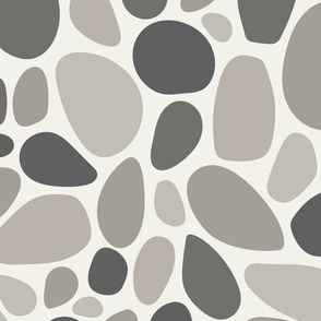 Geo Cactus Pieces | Large Scale | Grayscale, light grey, beige tan