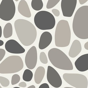 Geo Cactus Pieces | Medium Scale | Grayscale, light grey, beige tan