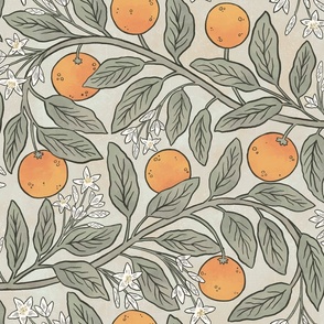 Art Nouveau Oranges Neutral Spring