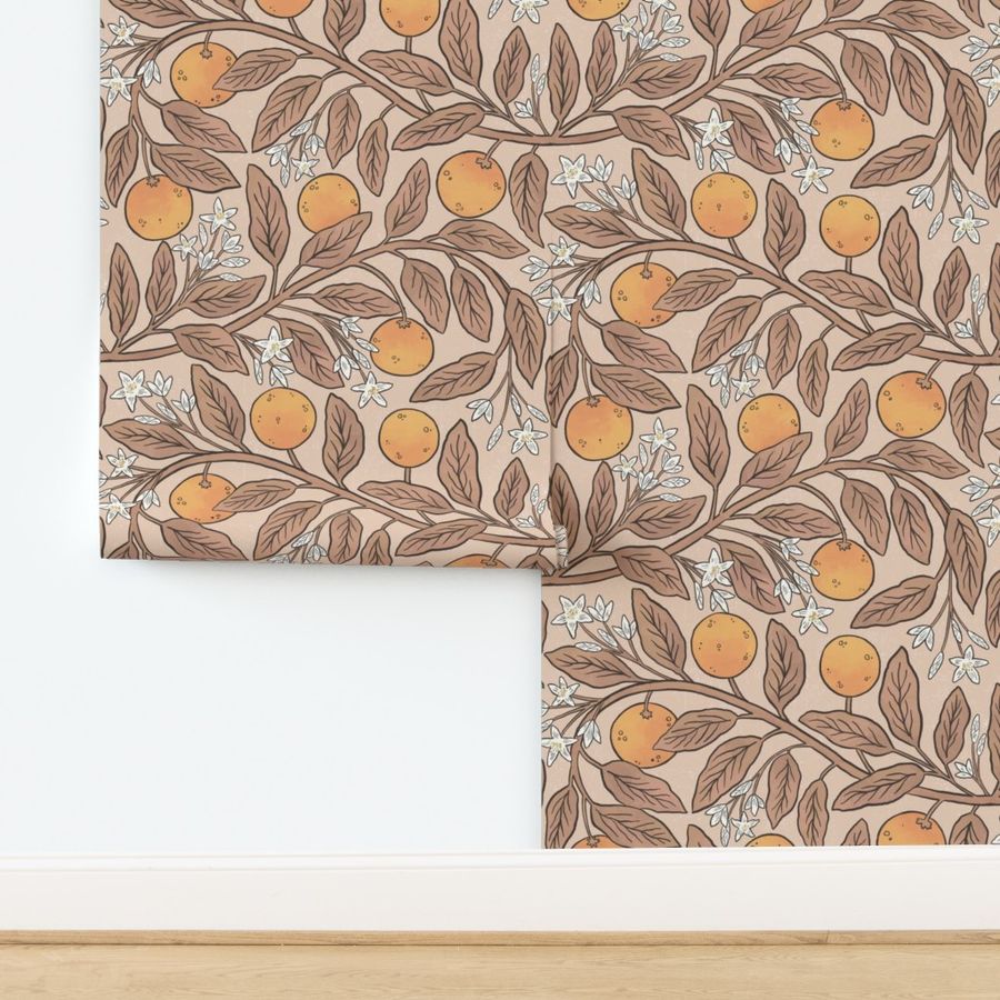 Art Nouveau Oranges Neutral Autumn