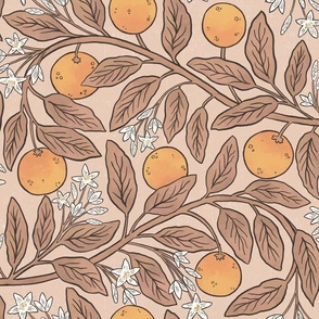 Art Nouveau Oranges Neutral Autumn