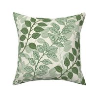 Leaves, Neutral Botanicals | Wallpaper, Upholstery, Home Deco, Curtains, Pillows