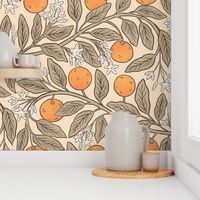 Art Nouveau Oranges Neutral Summer