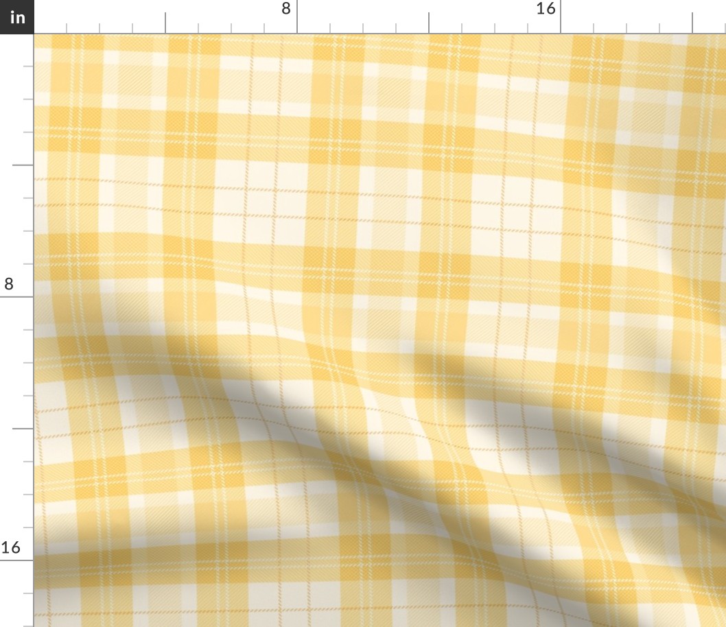 The quirky gingham spring plaid traditional tartan check design in easter yellow