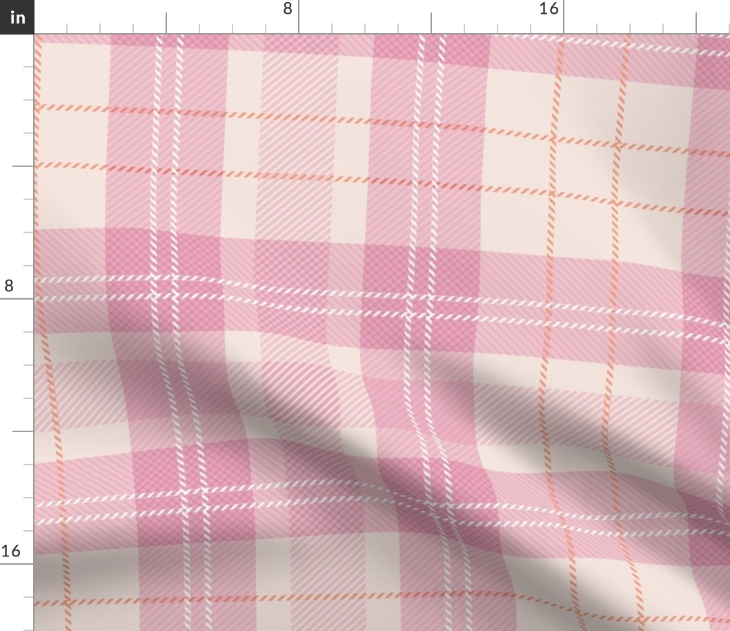 The quirky gingham spring plaid traditional tartan check design in pink blush