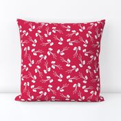 Poppy - Hand-drawn Floral - Bright Red - Medium Scale