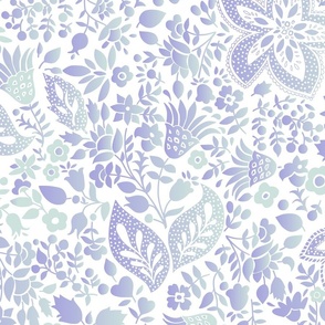 Blossoms and leaves Lilac ´n SeaGlass Gradient 
