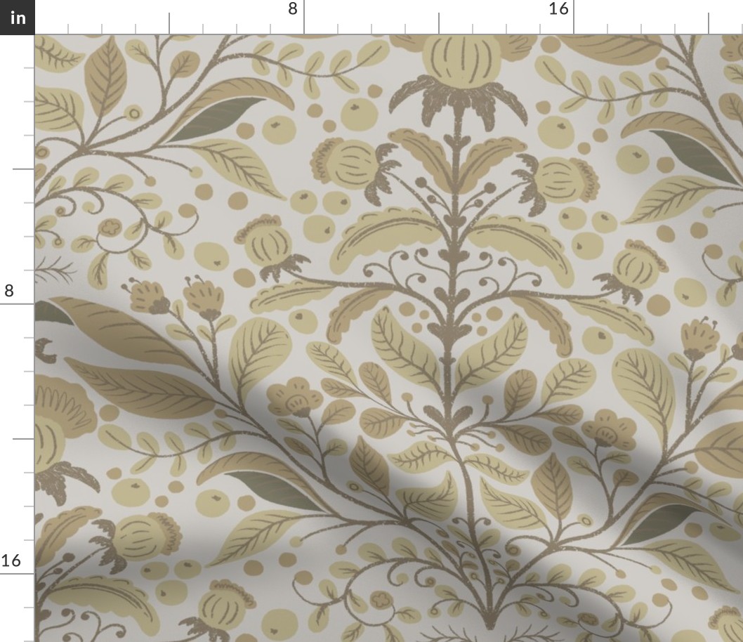 Victorian Thistle Garden | tan and gray | Large