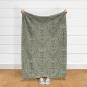 Victorian Thistle Garden | sage and brown | Large