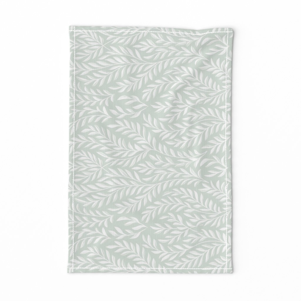 Vintage Climbing Leaves - spring green inverted - Railroad