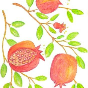 Pomegranate Branches (watercolor)