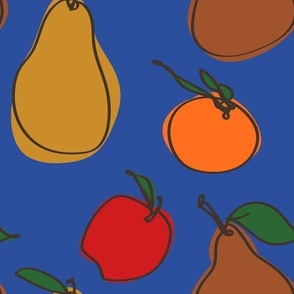Line Art Fruit in Mod Primary