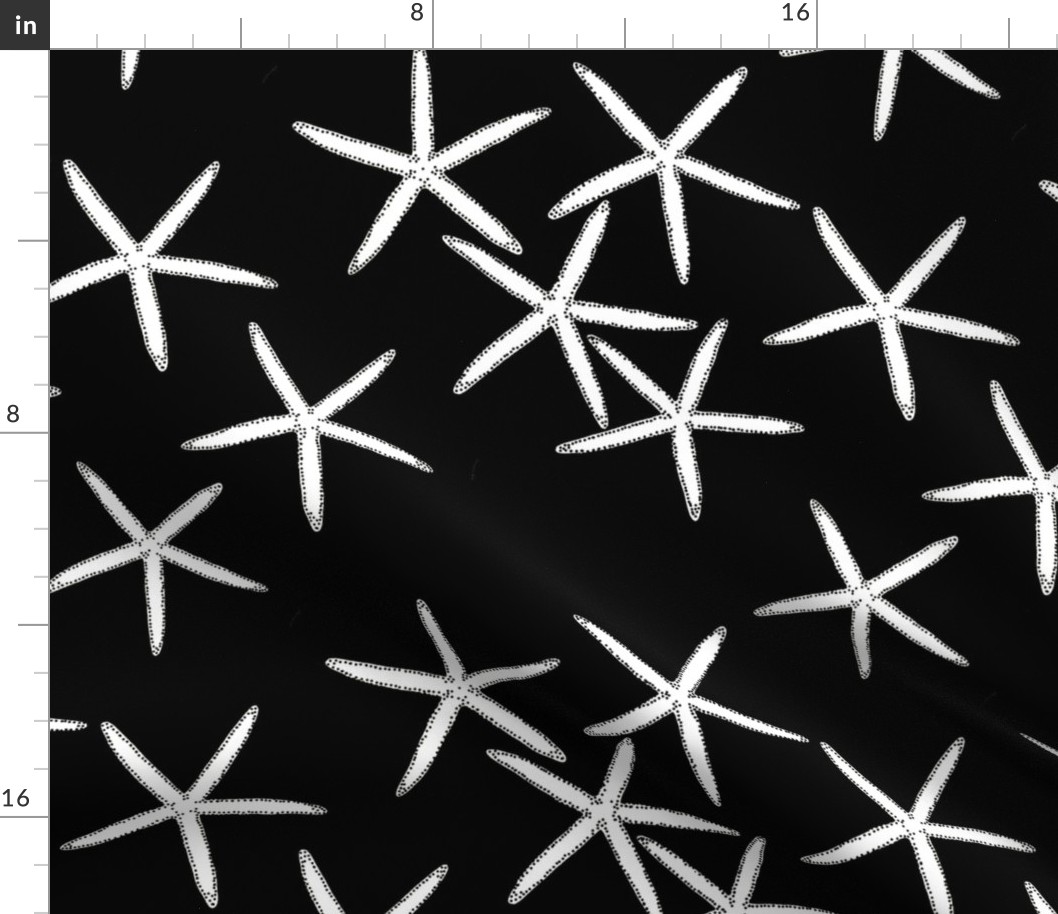 Small Starfish Black and White