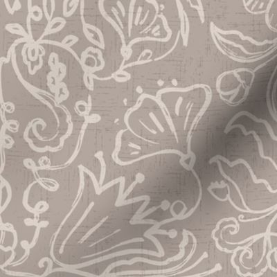 TAUPE L Soft linear botanicals / Large Scale