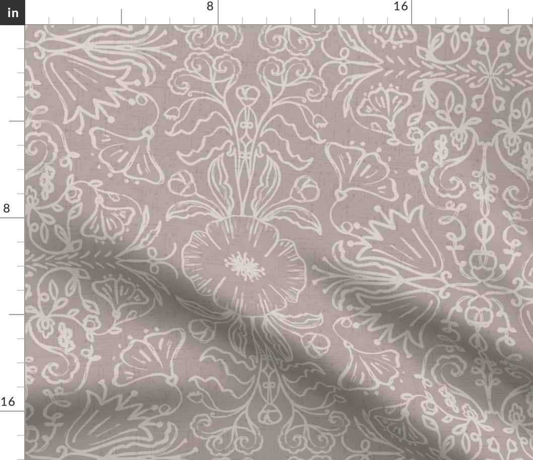 TAUPE L Soft linear botanicals / Large Scale