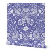 Wildflower Botanical Damask Pattern Dark on periwinkle  Very Peri Pantonecoty2022 purple