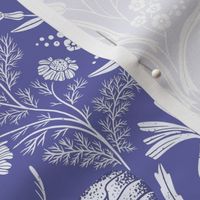 Wildflower Botanical Damask Pattern Dark on periwinkle  Very Peri Pantonecoty2022 purple