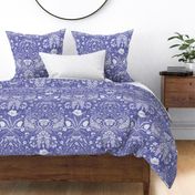 Wildflower Botanical Damask Pattern Dark on periwinkle  Very Peri Pantonecoty2022 purple