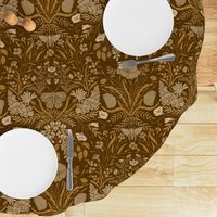 Wildflower Botanical Damask Pattern dark burnt sienna neutral