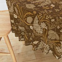 Wildflower Botanical Damask Pattern dark burnt sienna neutral