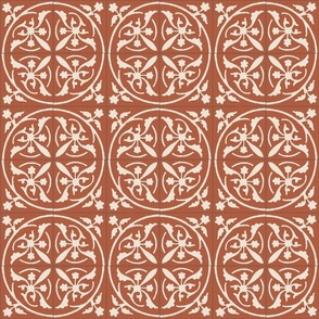 vine tiles, clay red