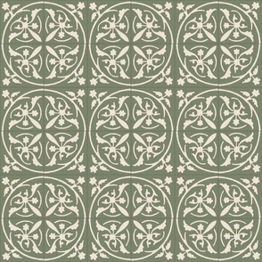 vine tiles, moss green