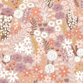 Flower Meadow Earth Tones