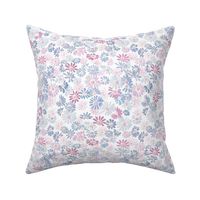 Daisies Florals Flowers Lilac Pink Blue White MED