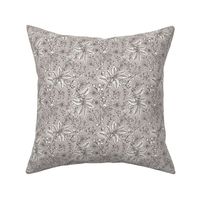Gracelyn - Hand Drawn Botanical Floral Light Taupe Ivory Small Scale