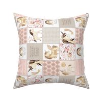 3" Unicorns & Rainbows Patchwork – Little Girls Blanket Bedding (soft pink cream blush) GL-B rotated