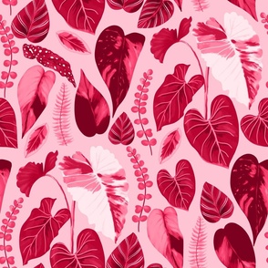 Tropical leaves - Pink