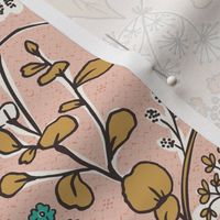 Gracelyn - Hand Drawn Botanical Floral Dusty Pink Multi Regular Scale