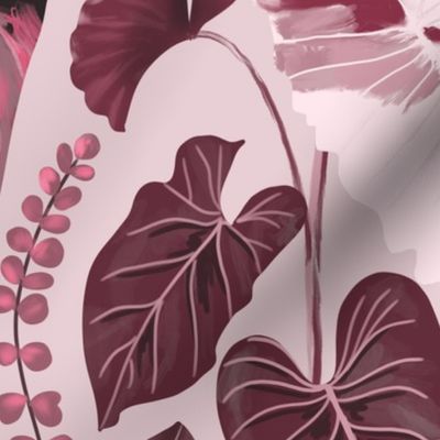 Tropical Leaves  - Pink